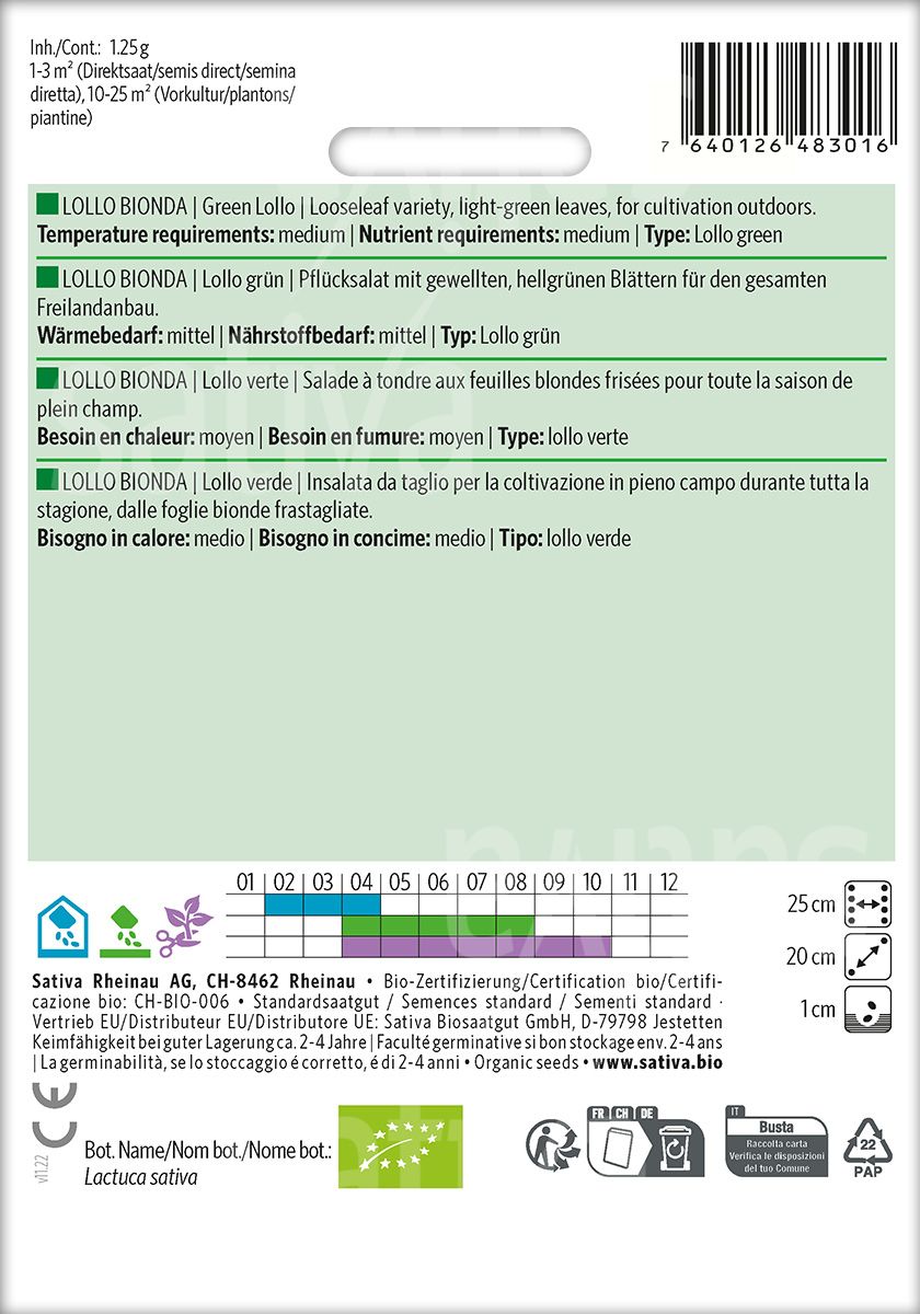 Lollosalat grün Lollo Bionda